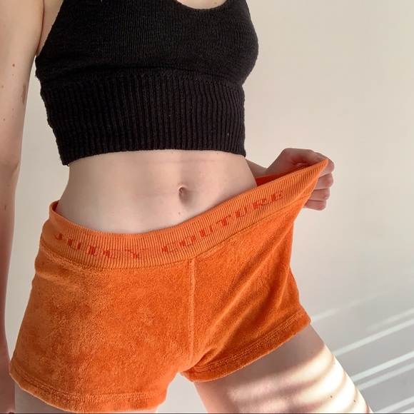 ☆JUICY COUTURE☆ vintage orange fuzzy shorts - Picture 6 of 7